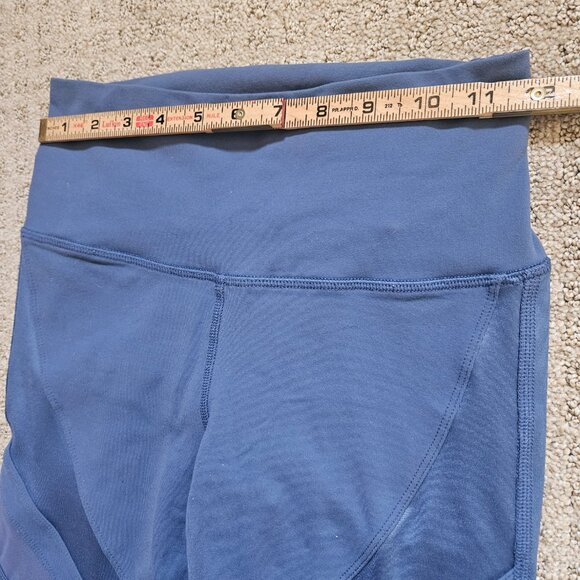 Alo Yoga Leggings Womens XS High Waist Stretch Mesh Panel Epic Blue Gym Training - Picture 7 of 9
